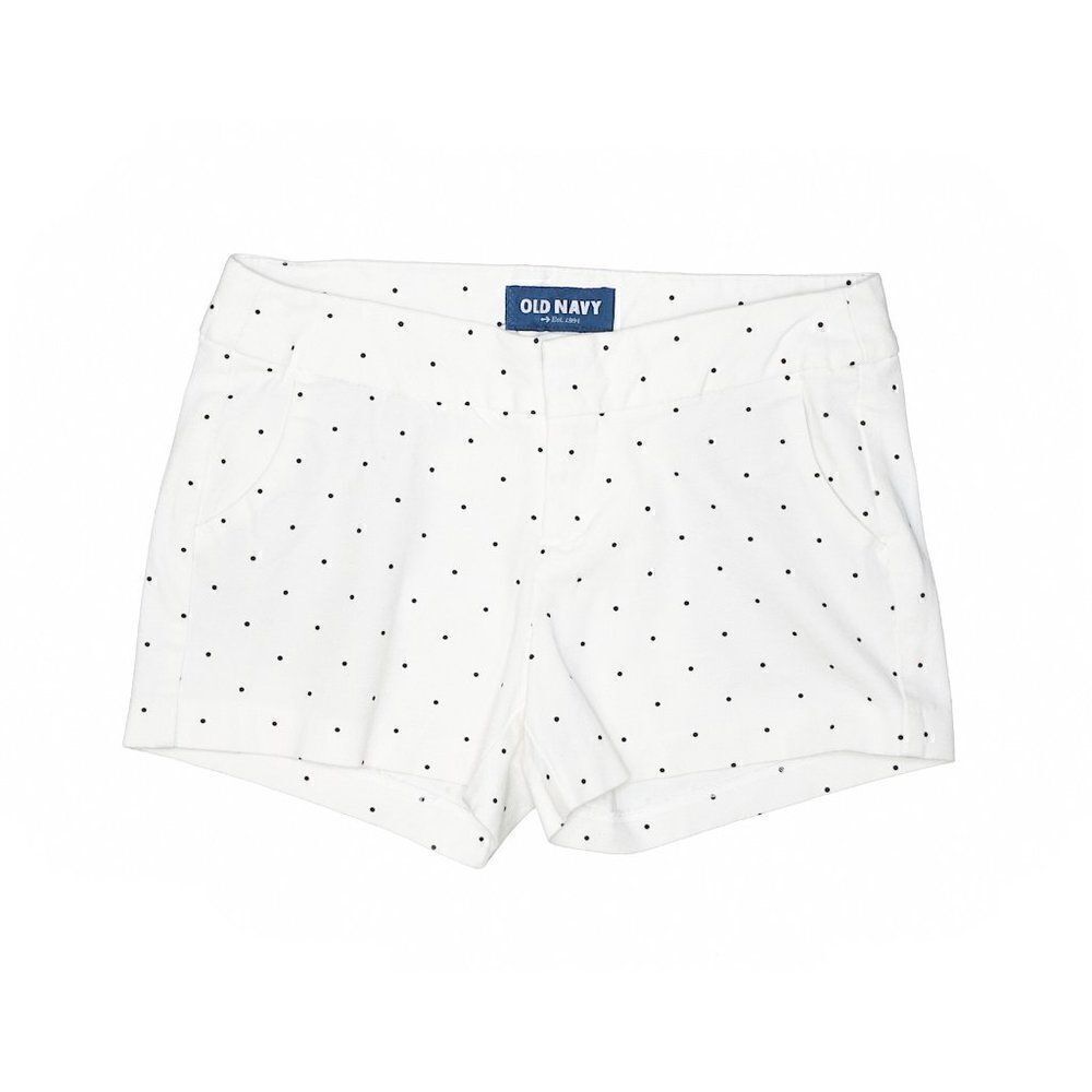 Old Navy Daisy White Shorts Black Polka Dots Flat